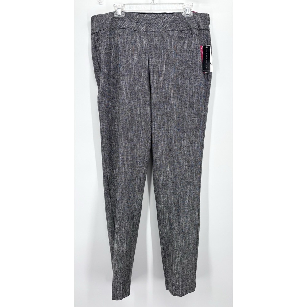 Investments Park Ave Fit Straight Leg Pants Size 16 Long Gray Pull On Career NWT